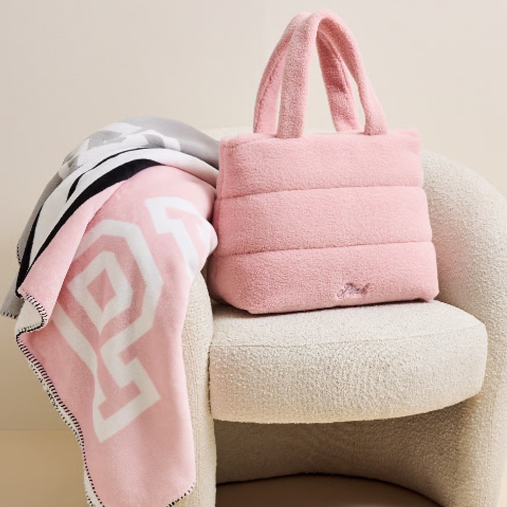 New Pink By VICTORIA'S SECRET Cozy Plush Tote + Blanket